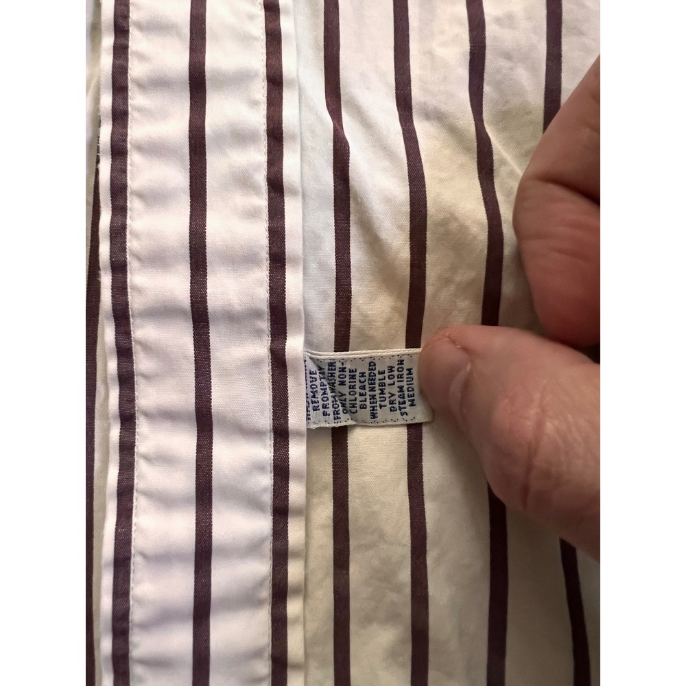 Vintage Polo Ralph Lauren Striped Button Down Shirt Crest Patch Large Cotton - Picture 4 of 10